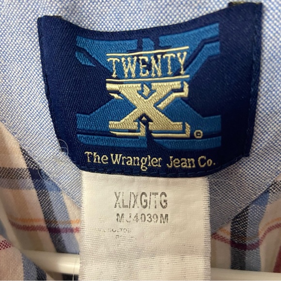 Wrangler Vintage Mens 20X Short Sleeve Button Down Plaid Shirt - Clean -Size XL - Picture 4 of 8